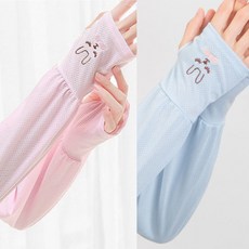 루나뷰링 1+1 자외선차단 냉감 쿨토시 손등커버, 2개, 핑크+블루