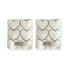 에이오알비 하트 체크 컵받침 코스터 2p, 화이트