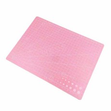 DIY 작업용 PVC 커팅 매트 재단 판 눈금자 패드, A3 핑크 1개