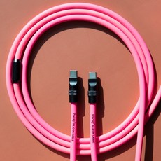 파카이 2미터 240W 충전 실리콘 케이블 C to C, 1개, 핑크&블랙, 2m