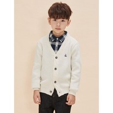 빈폴 키즈 BI485AUE10 Essential 울 플레인형 자카드 카디건 아이보리 989246