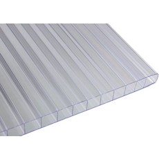 Falken 디자인 투명 트윈 월 폴리카보네이트 패널 - 12 x 14 6mm 자외선 저항성 경량 깨지지 않는 지붕 시트 DIY 온실 헛간 및 야외용