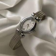 BS VINTAGE 古董錶 雪花面 鑽石時標 麥穗錶帶 銀錶 女錶