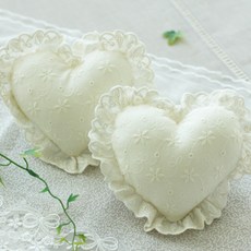 웨딩데코 하트커튼집게2개1셋트, 하트커튼집게 면-아이보리