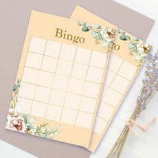 魚兒喜帖 賓果卡【皇后花茶】3x3/5x5 賓果遊戲 派對遊戲, 空白-3x3(9格), 20個