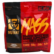 Mutant The Original Mass乳清蛋白增肌粉 三重巧克力口味, 2.27kg, 1包