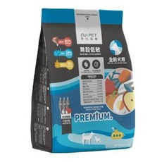 陪心寵糧 nu4PET 狗飼料 無穀低碳狗糧 全齡犬/室內犬 雞肉蔬菜/羊肉蔬菜/魚肉鮮蔬, 2kg, 1, 腸道保健+靈芝多醣