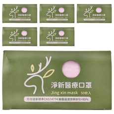 淨新科技 成人醫療口罩 S207, 粉色, 50片, 6盒
