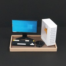 마마캣츠 MMC 미니어처 컴퓨터 세트 납골당 꾸미기 추모 인테리어 장식 소품, (본체 화이트)컴퓨터세트