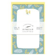 【莫莫日貨】日本製 古川紙工 2024春季限定 美濃和紙 小型信封信紙組 (共5款), 1個, 04.銀荊花