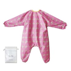 Soabe 兒童用 繪畫圓圈 全身美術袍 + 收納袋組合, 粉紅色(美術袍)