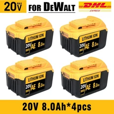 호환 20V/60V 디월트 전동 공구 배터리 DCB206 DCF887 DCG405 DCD791 DCF922 DCF850 DCD805, 20V 8.0Ah x4pcs