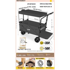 누마 유아웨건 접이식 쌍둥이 아기웨건 키즈 나들이 다용도카트 캠핑 어린이용 휴대용 피크닉 카트, 블랙 1단계 푸시풀 일체형