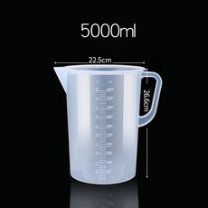 계량컵 플라스틱 비커 5000ml 손잡이 비이커 눈금컵 대용량 가정용 베이킹 오일통 오일받이, 1개