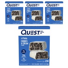 QUEST NUTRITION Hero 香脆蛋白棒 4入, 16個, 餅乾和奶油, 52g