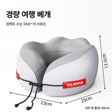 여행용 U자형 메모리폼 목베개 휴대용 비행기 기내용 목지지 출장용 직장인 회사, 스모크그레이