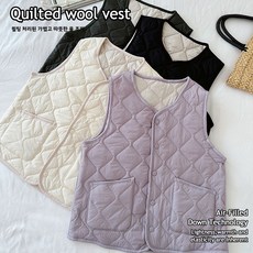 800F PUF 다운 면 조끼 여성 가을 겨울 보온 조끼 스탠드 칼라 민소매 외출용 주머니가 있는 조끼 방한 코트