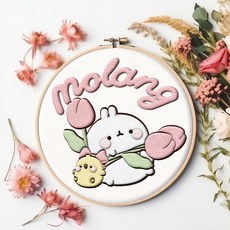 <토이앤퍼즐> 캐릭터 DIY 펀치 펠트 니들 자수, 1개, 몰랑이 플라워