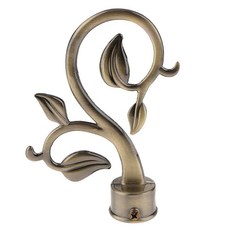 MYCENSE 나뭇잎 디자인의 28mm 커튼 봉 피니얼 엔드 나뭇잎 - 브론즈