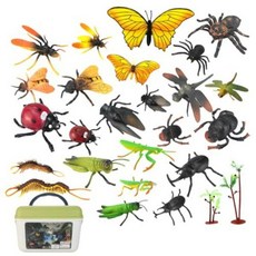 곤충피규어 모형 장식 생일 선물 크리스마스 56개 보관바스켓, 24pcs 대형 + 저장 버킷
