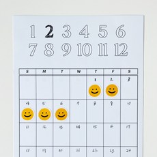 클래식아카이브 습관체크 목표달성 먼슬리 칭찬스티커판 + 스마일스티커, 1세트