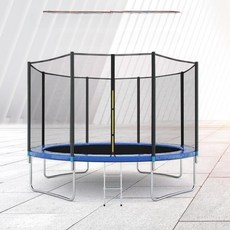 실내 점핑 트램폴린 울타리형 놀이 기구 안전 설치, 1개, 12인치 직경 3.66미터 블루 사다리