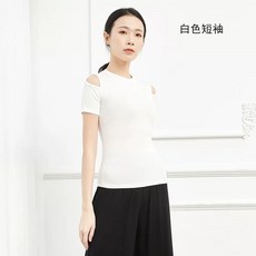 한국 무용 연습복 댄스 여성 심플 긴팔 발레 반팔 상의 성인, C. XL