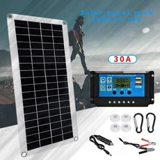 20W-1000W 태양 전지 패널 12V 컨트롤러 플레이트 키트 RV 자동차 캐러밴 홈 캠핑 야외 배터리, 05 With 30A Controller, 05 With 30A Controller