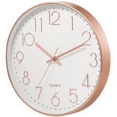 바이아 무소음 벽시계 30cm, 로즈골드