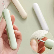 수선 용품 간편 바늘 휴대용 실밥 제거기 실커팅 재봉 바늘실 공구, 화이트