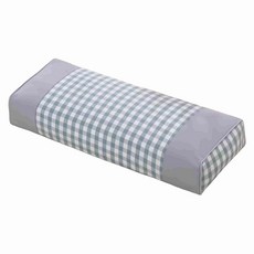 格紋造型枕頭 舒適透氣 支撐頸椎 輕巧易攜帶, 灰色