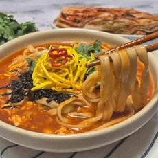 [슈퍼맘푸드] 상온 생면 개별포장 얼큰한 공주 칼국수 세트 ( 생면 + 얼큰 칼국수 소스 ), 20개, 150g