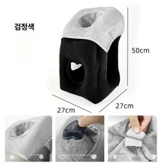 휴대용 여행 낮잠 차내 학생 사무실 베개 에어 수면, 미스테리어스블랙 4세대 마스크
