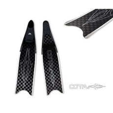 Cota Fins 自由潛水蛙鞋 全碳纖 大格紋 斜紋, 碳纖維 大格紋 M號鞋套