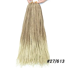 Lovepancy 크로 셰 뜨개질 머리띠 헤어 익스텐션 합성 상자 꼬기 옹 브르 금발 그레이 버그 여성용, 01 14인치, 01 1Pcs, 02 27 613