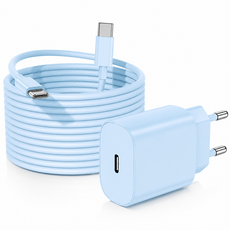 루미아코어 PD25W C타입 초고속 충전기 + 60W ctoc 3M 케이블, 1세트, 파란색