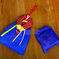 전통 한복 벽걸이 향주머니 청색치마 수공예 인테리어 장식 소품, 포장서비스없음