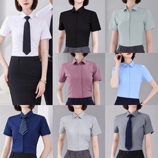 (대여)프리미엄 여자 주름방지 반팔 셔츠(각카라)