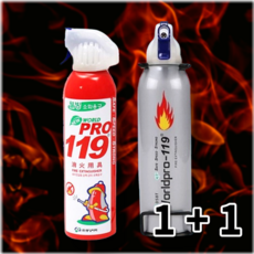 1+1 국산 차량용 소화기 주방 자동차 캠핑 간이 휴대용 다용도 소방 안전용품 거치대포함, 실버