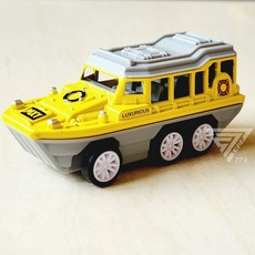 郵輪迴力玩具車 1:64 水陸兩用車 輪船汽車 合金車 玩具小汽車, 黃色, 1個