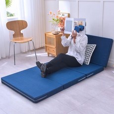 침대 토퍼 접이식 매트리스 폼 바닥 간이 객실 침실 기계 세탁 가능 커버, 12cm, 5) 파란색 5cm 두께 - 60x 200cm