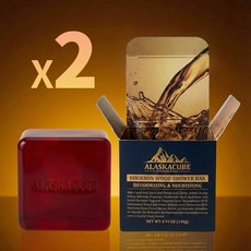 알래스카큐브 버번우드 위스키향 퍼퓸 샤워바, 2개입, 140g
