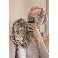 헬로키티 극세사 머리 빨리 마르는 헤어드라이 타올 터번 수건 2p, 1개, a