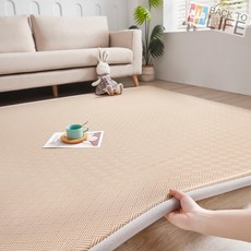 【一席多用】新款夏季冰絲涼席地墊榻榻米床墊大炕墊子打地鋪神器爬爬墊可 TBRM, 如意-粉【 冰絲墊子 母嬰級】,200x230cm 【三倍加厚 涼而不冰