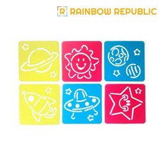 레인보우리퍼블릭 소형 스텐실판 6종세트(우주), PLAY_소형 스텐실판 6종세트(우주), 1개