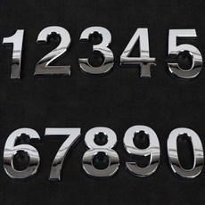 부착간편 광택메탈 입체형 꾸미기이니셜 현관문표시 주차번호 견고한 실버숫자 큰사이즈, 7