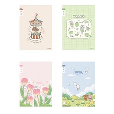 아이비스 여아용 초등3~6 좁은칸 알림장 11598, 놀이공원,멜론,튤립,숑숑비숑, 1세트