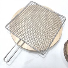DJ석쇠 32 x 32cm 국산 스텐 손잡이석쇠 D2b, 1개