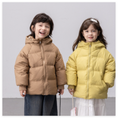 OY1 兒童秋冬短款羽絨防寒連帽外套 批發男女生上衣