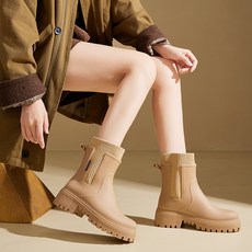 YANGTA 패션 심플 여성 레인부츠 장마 가벼운 방수 미끄럼방지 장화